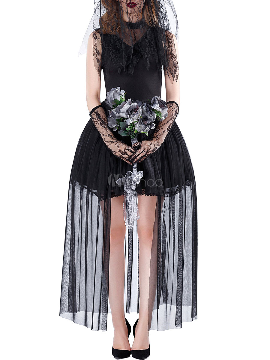 Corpse Bride Halloween Costumes Black Dress Women Holidays Costumes