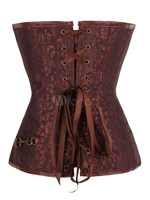 Bustiers Corsets Lingerie Corset For Women Coffee Brown Sexy Chains ...