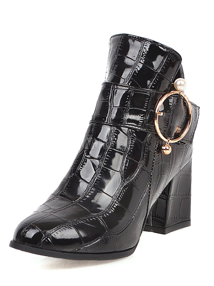 bottines cuir rouge