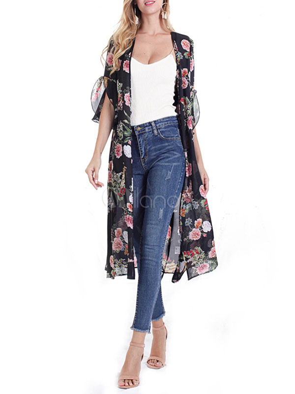 floral duster coat