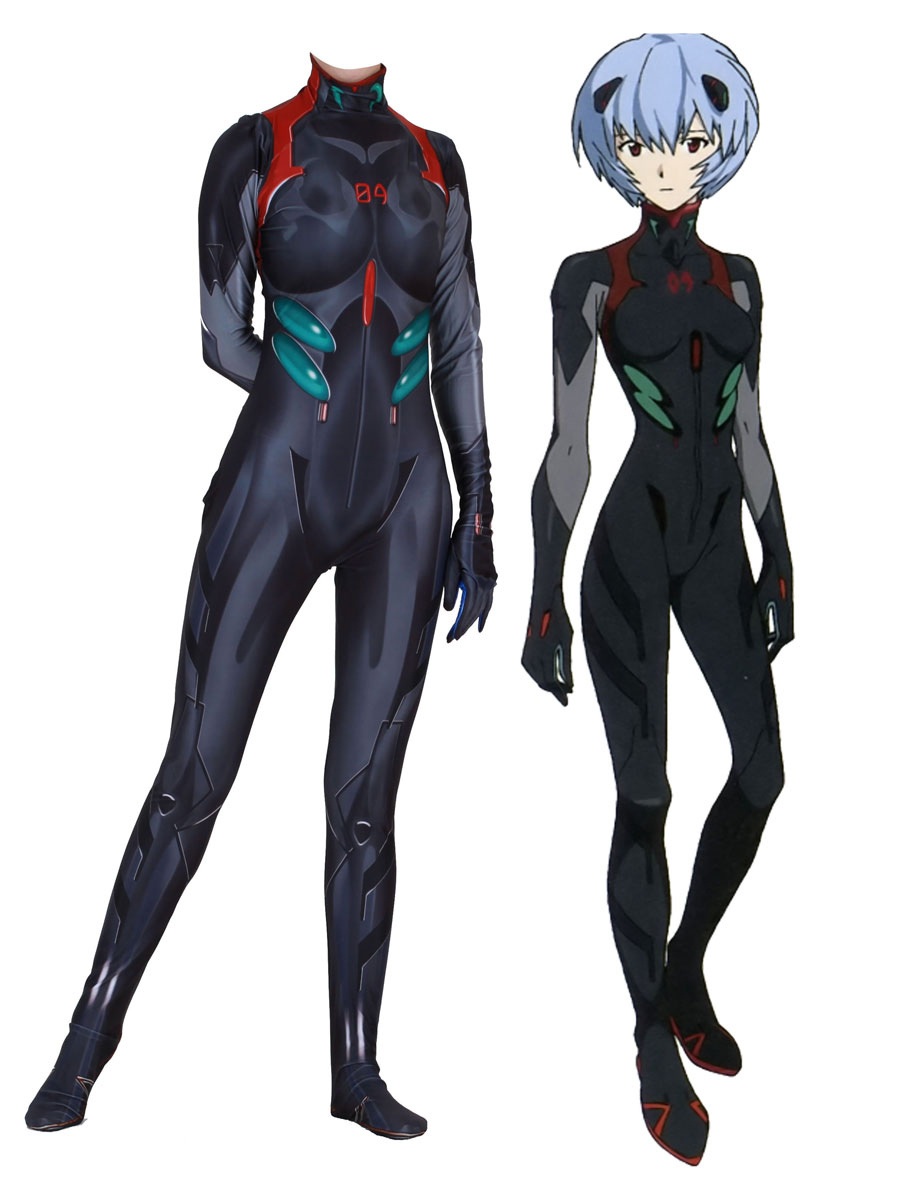 New Genesis Evangelion Cosplay Costumes Ayanami Rei Black Jumpsuit Leotard  Kids New Genesis Evangelion Cosplay Costumes 
