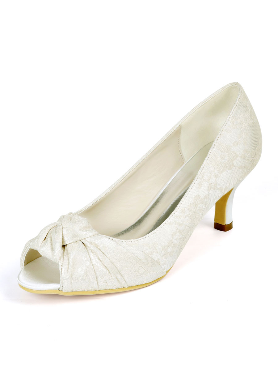 ivory kitten heel wedding shoes