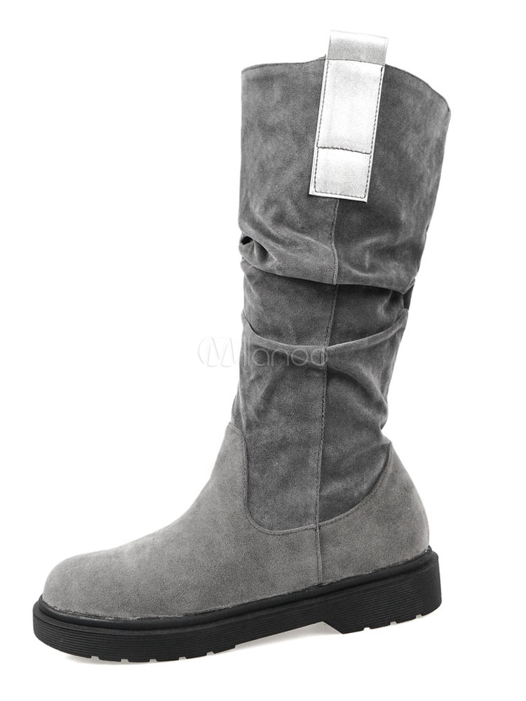 womens gray boots wide calf