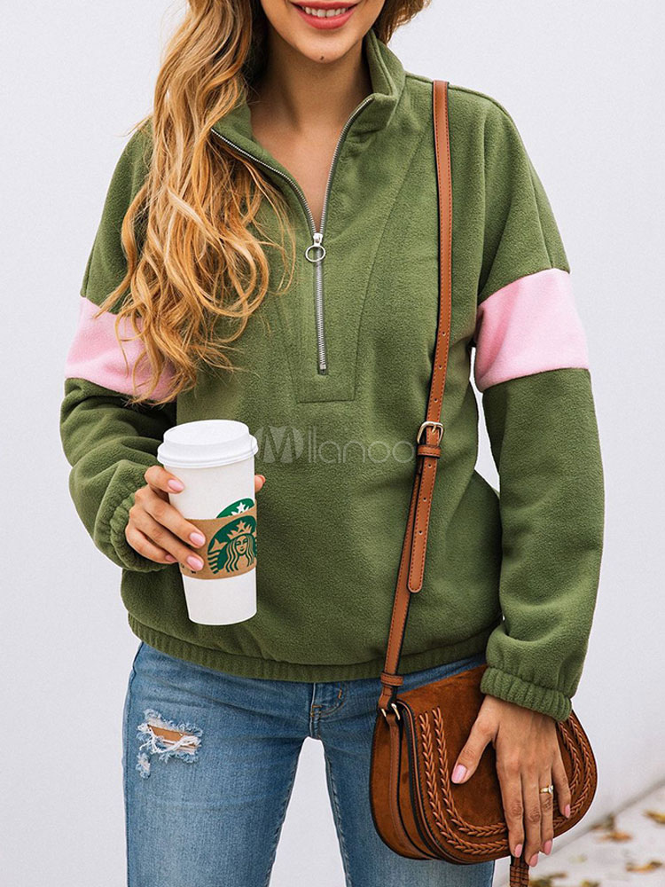 women's zipper sweatshirt no hood