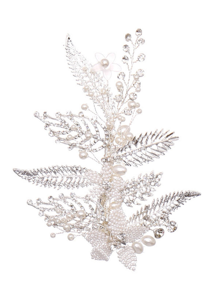 Boda Accesorios de boda | Casco de la boda Tocado Flores de metal Hojas huecas Accesorios para el cabello de perlas Para la novia - RD11595