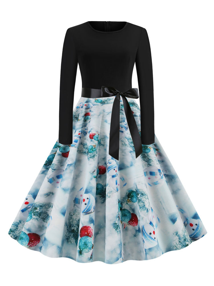 long sleeve rockabilly dress