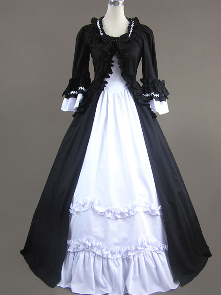 Victorian Retro Costumes Women's Rococo Retro Costumes Ruffles Bow Marie  Antoinette Victorian Era Style Clothing Costume Vintage Clothing -  