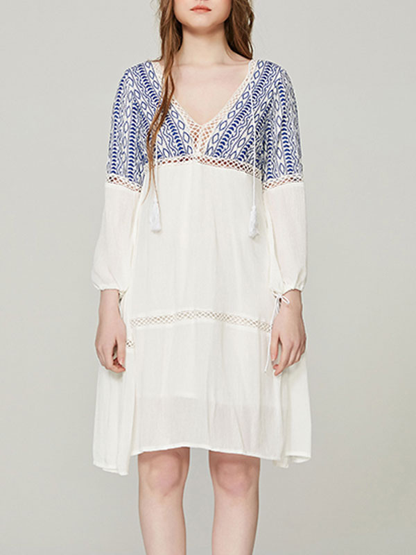 white embroidered beach dress