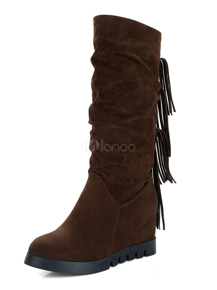 CularAcci Women Fashion High Heel Mid Calf Boots