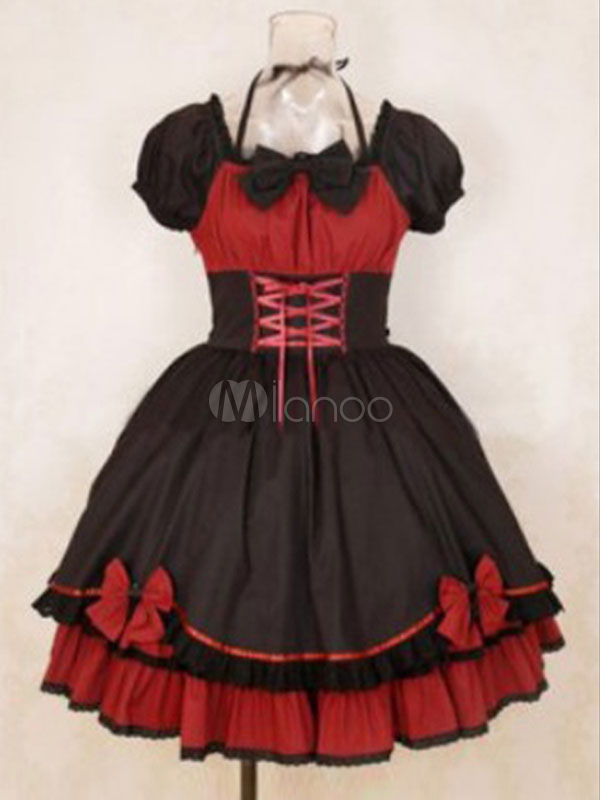 Classic Lolita Op Dress Ruffles Black Short Sleeves Lolita One Piece Dresses Milanoo Com