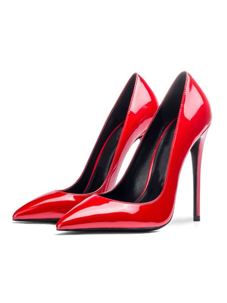 Chaussures Chaussures femme | Escarpins femme talon haut vernis rouge bout pintu Chaussures sexy - YS30053