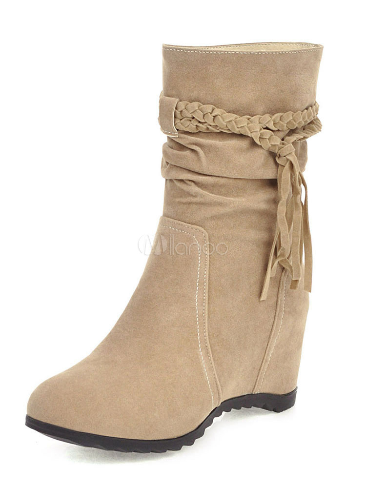 Mi-bottes habillées femme en rose fuchsia | Mollets fins ou larges