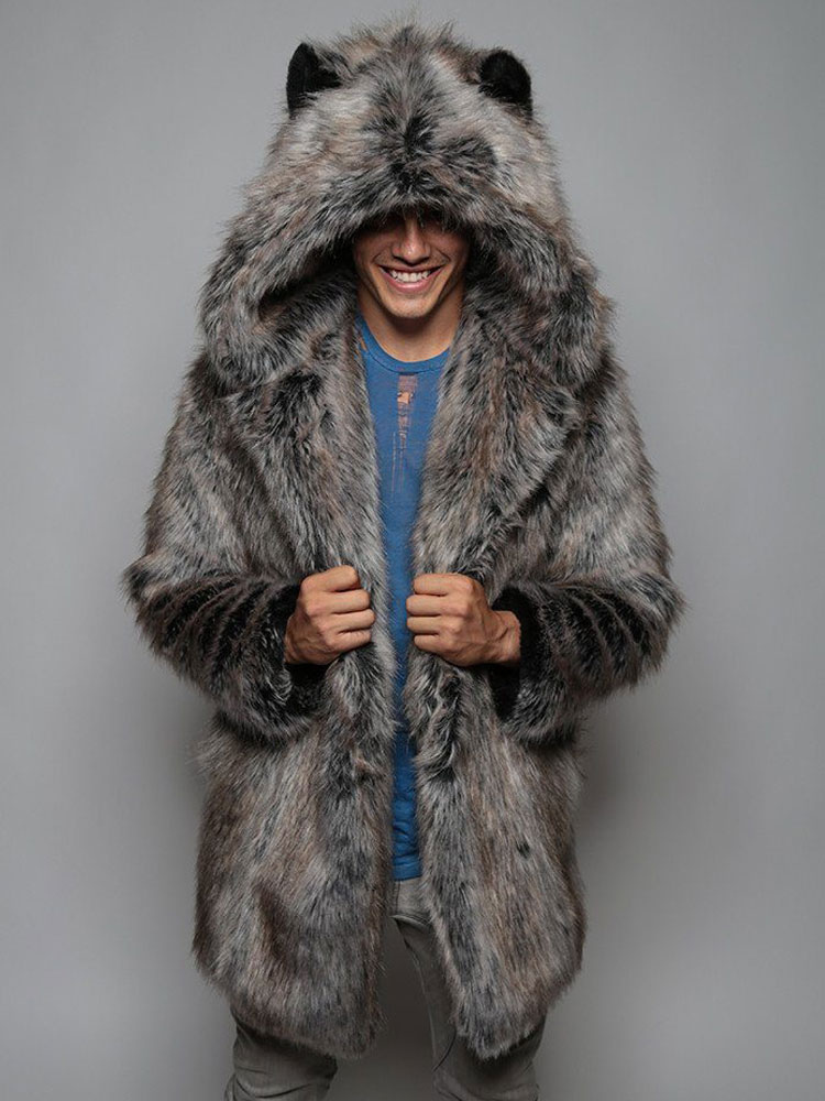 mens faux fur coats for sale