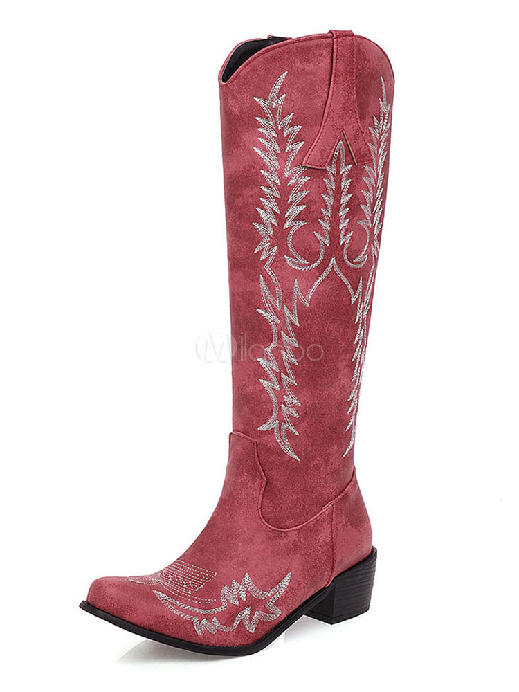 botas vaqueras bordadas para mujer