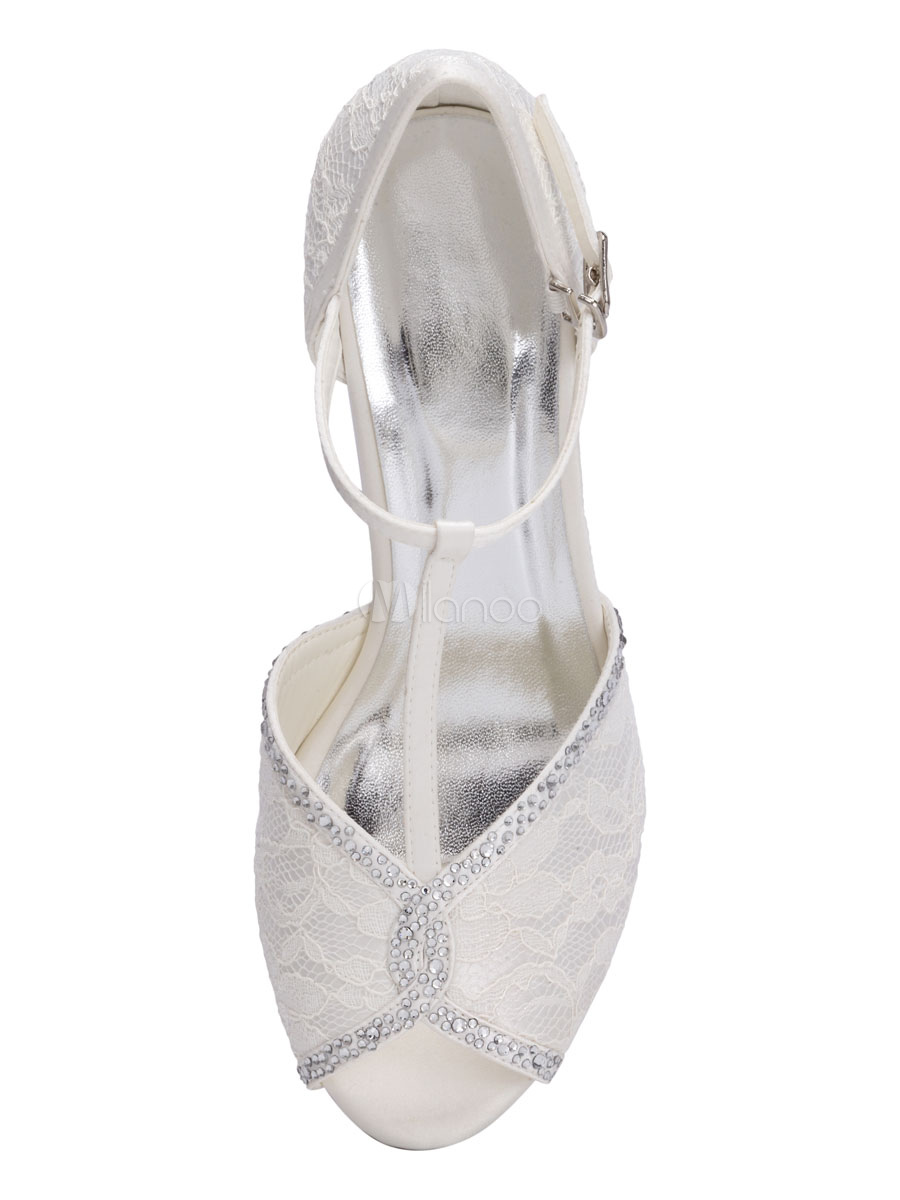 Wedding Shoes D'orsay Ttype Peep Toe Kitten Heel 2.6" Bridal Shoes
