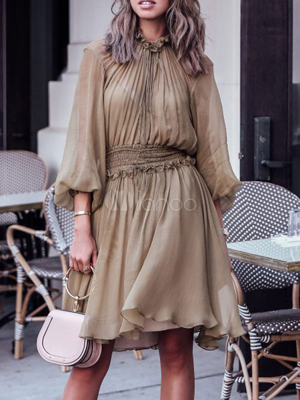 スケーターワンピース ショート ミニ ブラウン 長袖 スケータードレス ポエットスリーブ ポリエステル レディースワンピース プリーツ 特別なネックライン 無地 カジュアル レディースファッション 引き締めひも Milanoo Jp スケーターワンピース ショート ミニ ブラウン 長袖 スケータードレス ポエットスリーブ ポリエステル レディースワンピース プリーツ 特別なネックライン 無地 カジュアル レディースファッション 引き締めひも Milanoo Jp