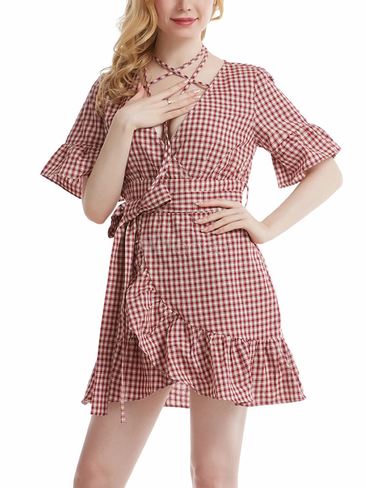 burgundy summer dress