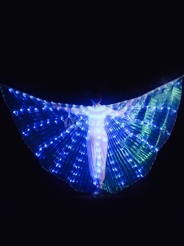Costumeslive Ledバタフライウィンググローベリーダンスグローイングウィングクローク バッテリーなしの伸縮スティック付き Milanoo Jp
