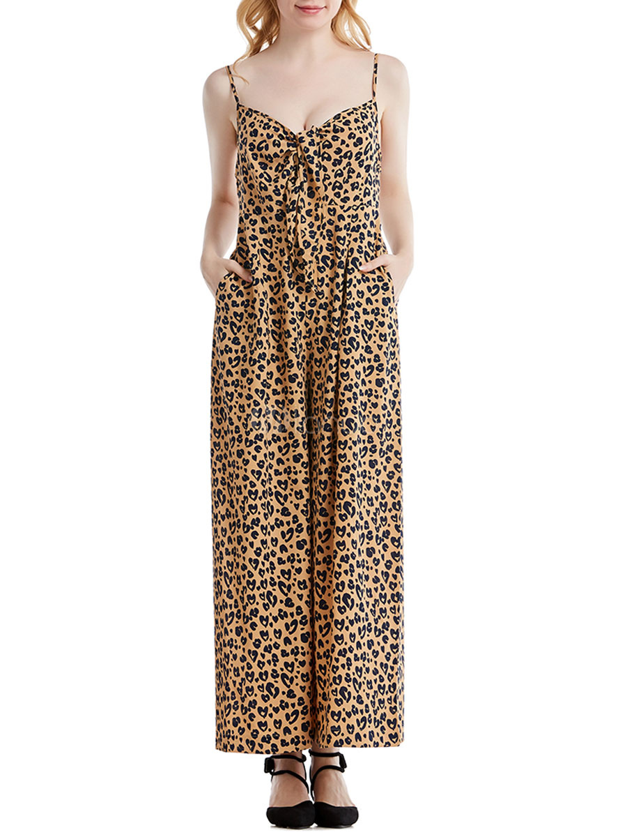 leopard print one piece jumpsuit