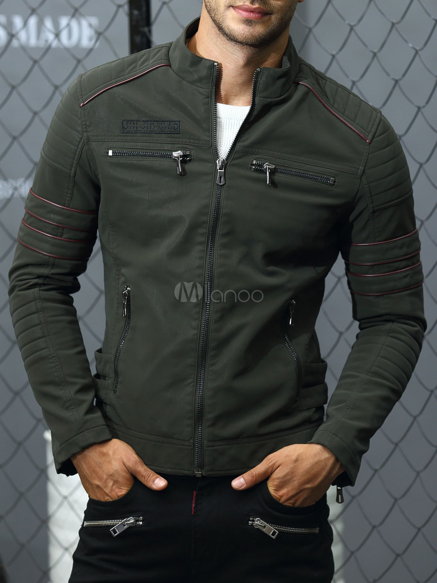 jaqueta couro bomber masculina