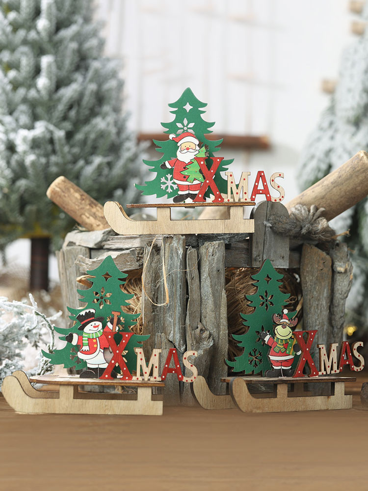 クリスマスパーティーの装飾木製そりクリスマス飾り Milanoo Jp