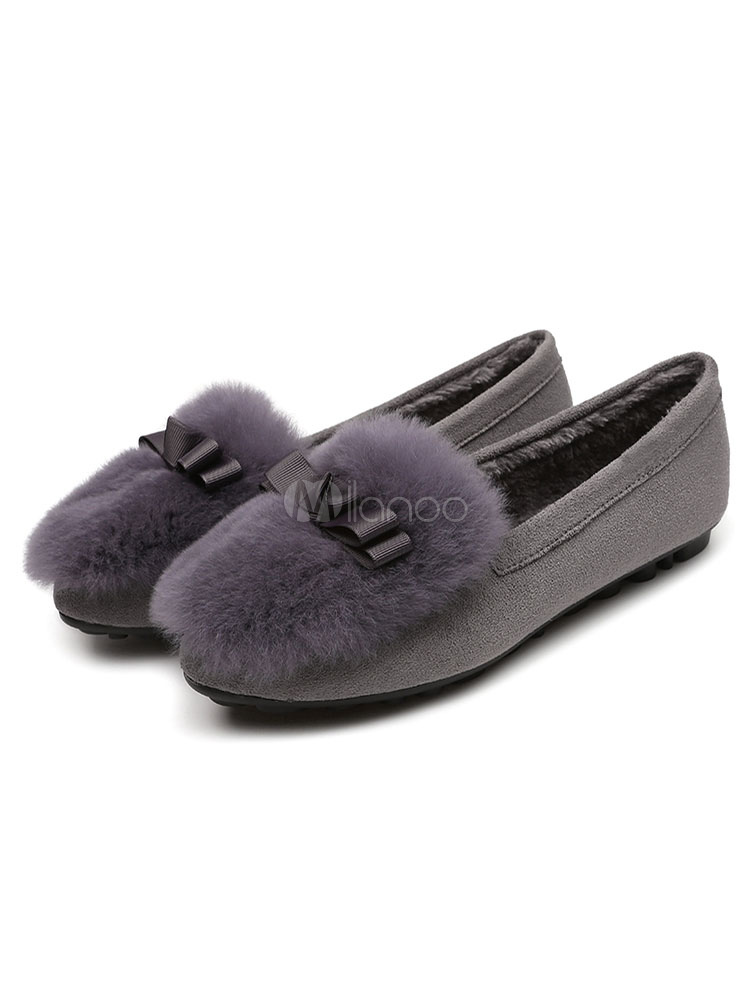 faux fur lined loafers