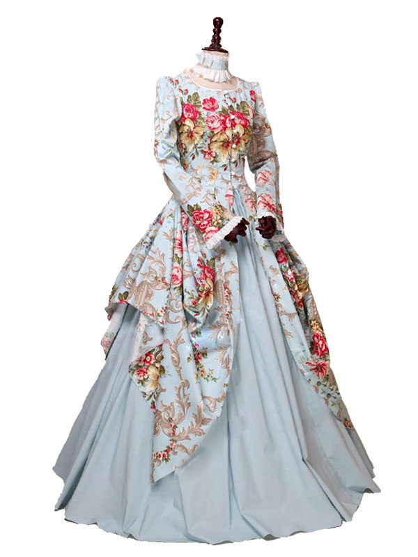 Victorian Dress for Women Long Dress With Choker Ball Gowns Costume 2 Colors