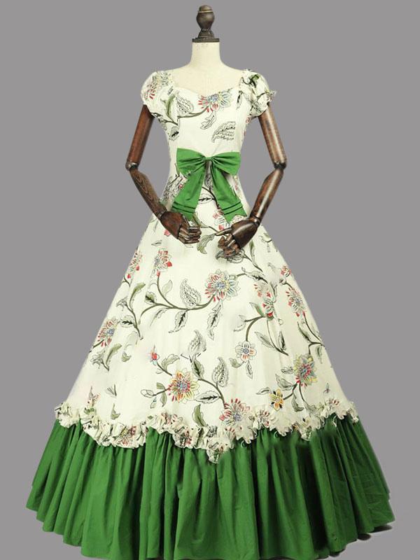 green emerald velvet dress Black Green Victorian Steampunk Dress – Steampunk Outfit main image 1