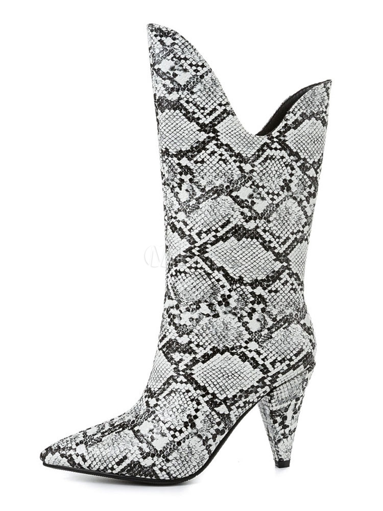 wide fit snake print boots