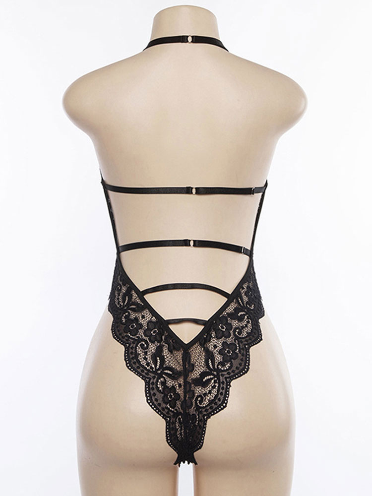 Lingerie Sexy Lingeries | Teddies Lingerie Black Backless Polyester Sexy Teddies For Women - DS77635