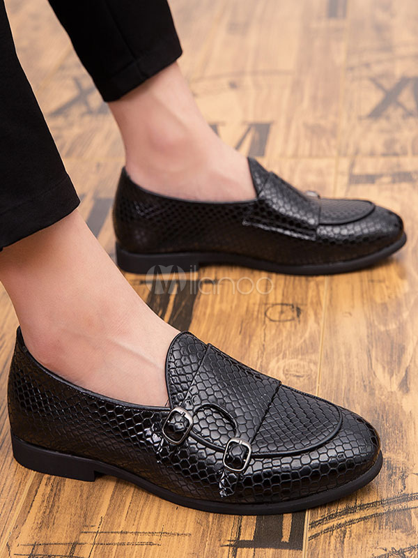Mocassini uomo Scarpe con fibbia monk con stampa cocco - Milanoo.com
