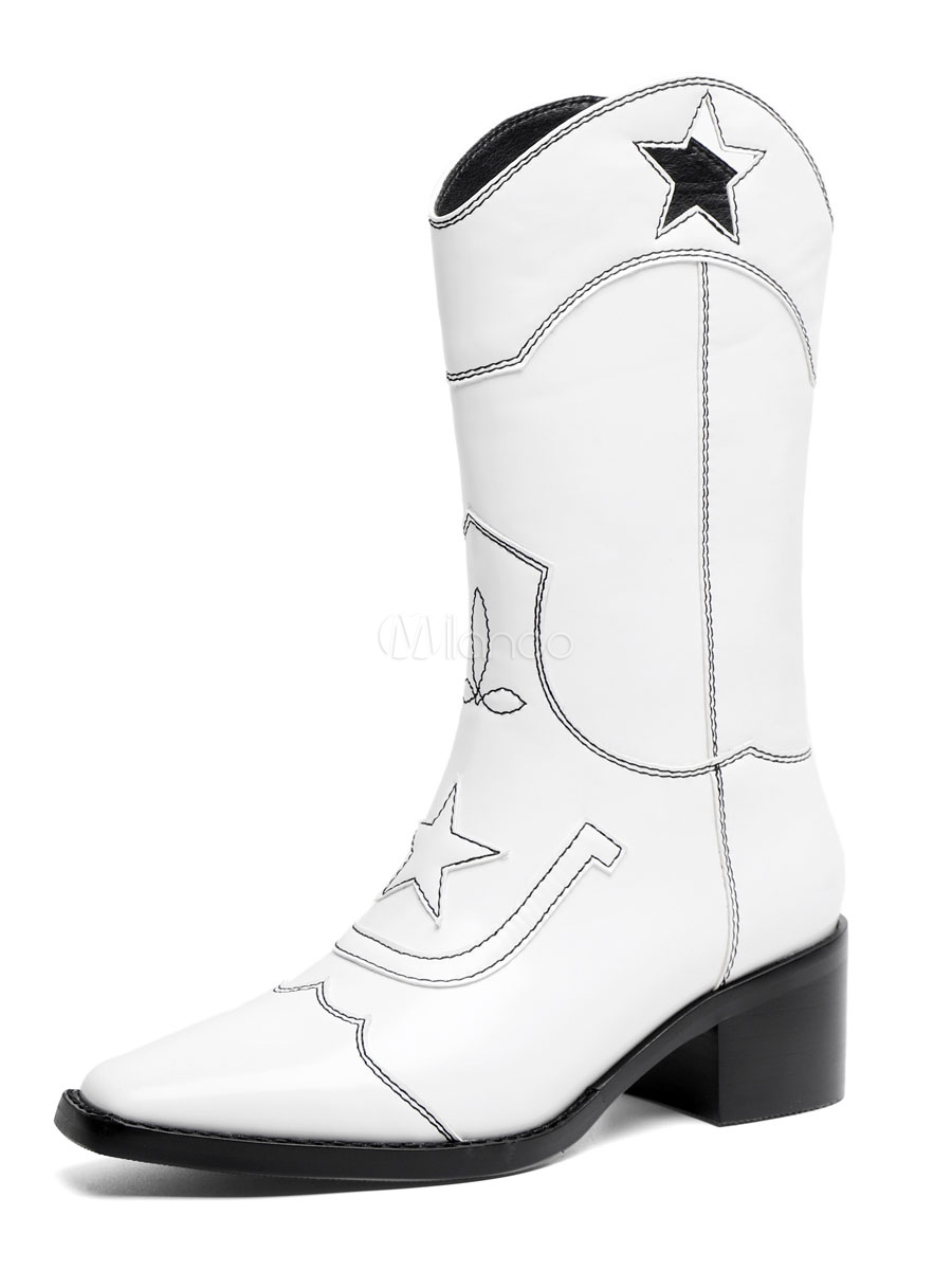 white short cowboy boots