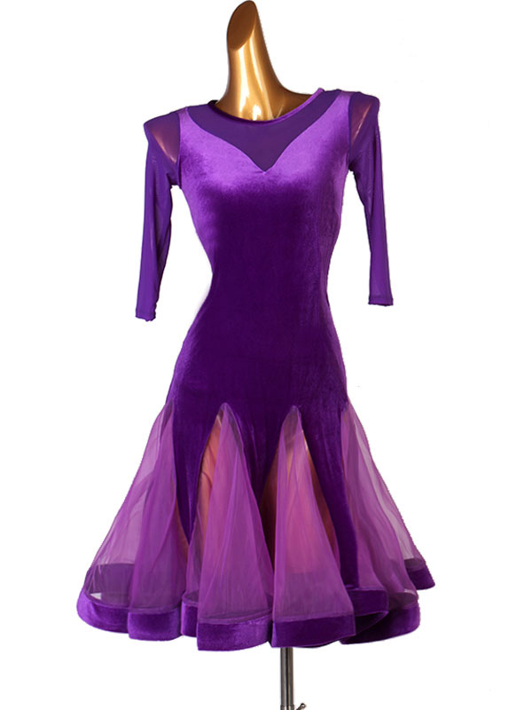 purple spandex dress