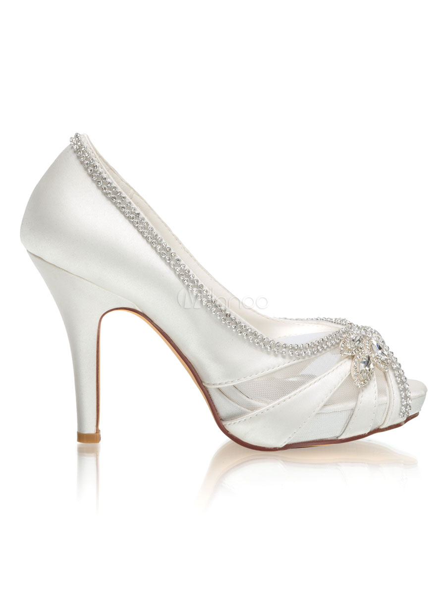 ivory stiletto wedding shoes