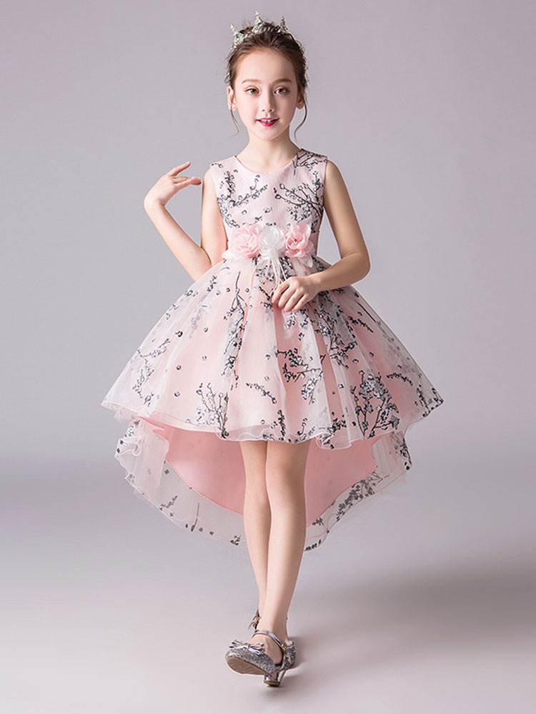 Wedding & Events Wedding Party Dresses | Flower Girl Dresses Jewel Neck Sleeveless Bows Formal Kids Pageant Dresses - TM21814