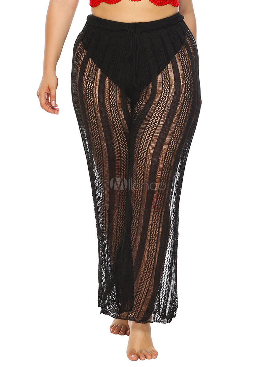 plus size sheer cover up pants