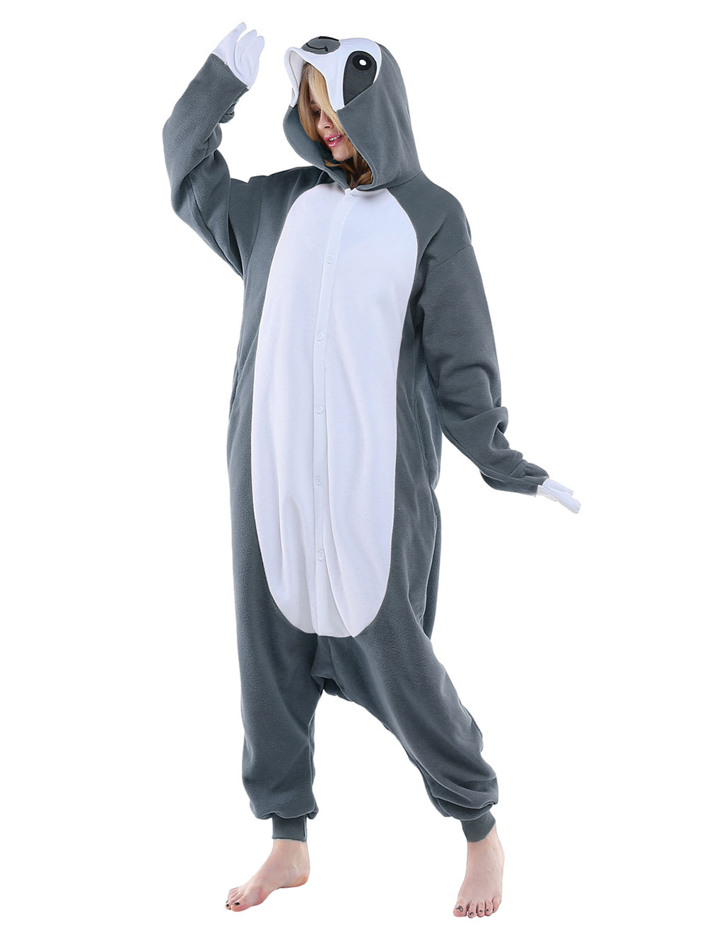 Kigurumi Pajamas Sloth Onesie Adults Flannel Unisex Sleepwear Animal ...