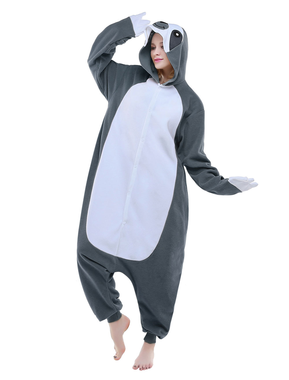 Kigurumi Pajamas Sloth Onesie Adults Flannel Unisex Sleepwear Animal ...
