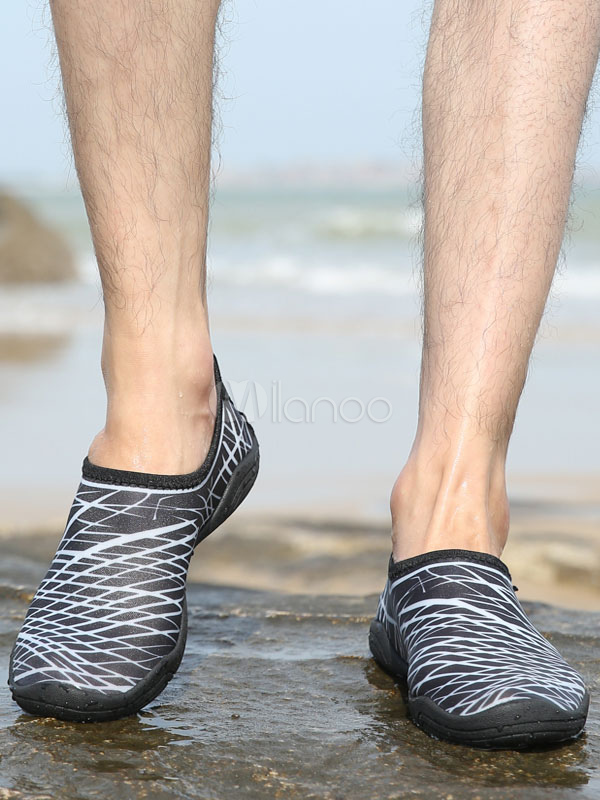 Blue Water Shoes Men Elastic Round Toe Quilted Printed Quick Drying