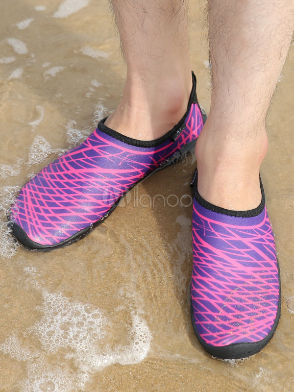 Blue Water Shoes Men Elastic Round Toe Quilted Printed Quick Drying