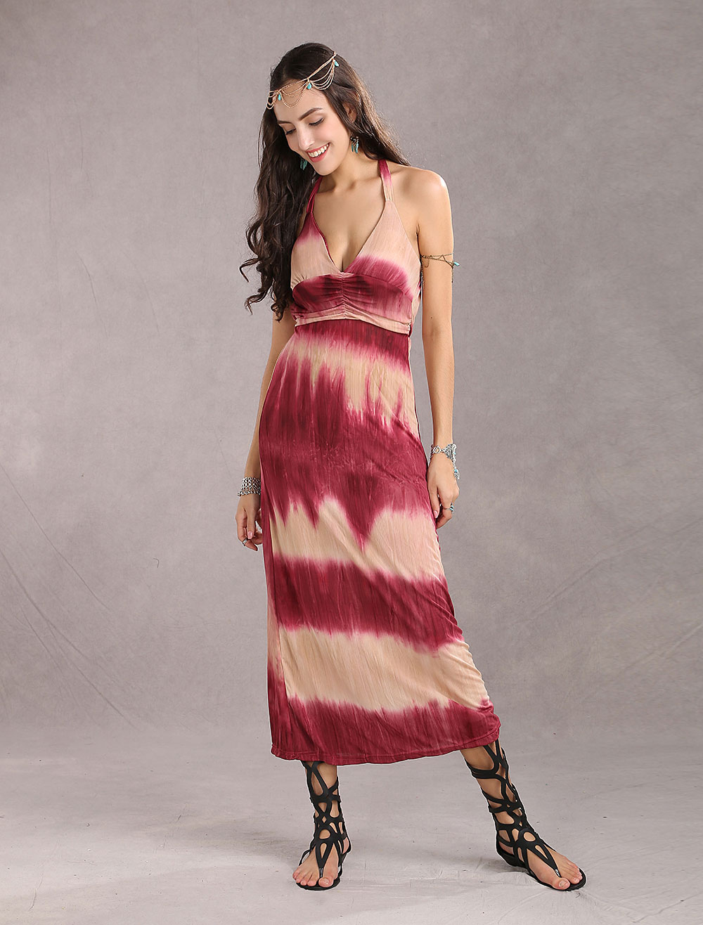 peacock maxi dress