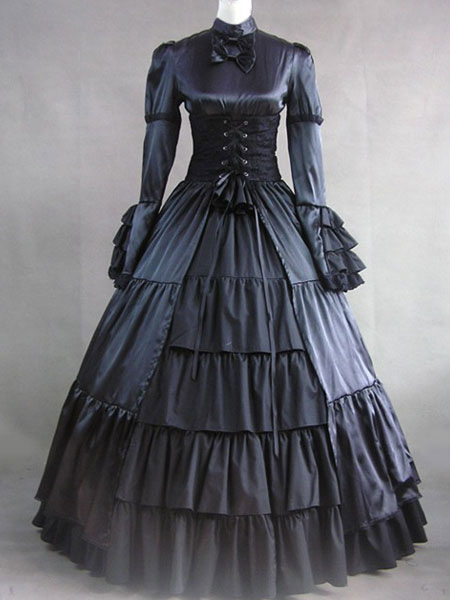 victorian era black dress