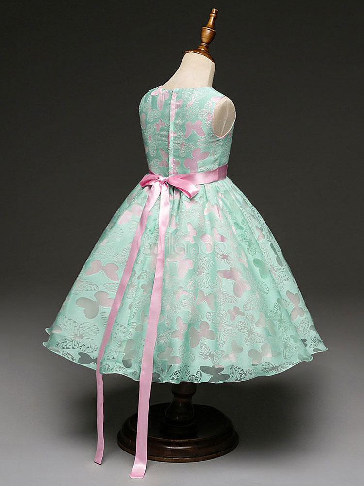 Flower Girl Dresses Ball Gown Kids Pageant Dress Mint Green Bow Sash ...