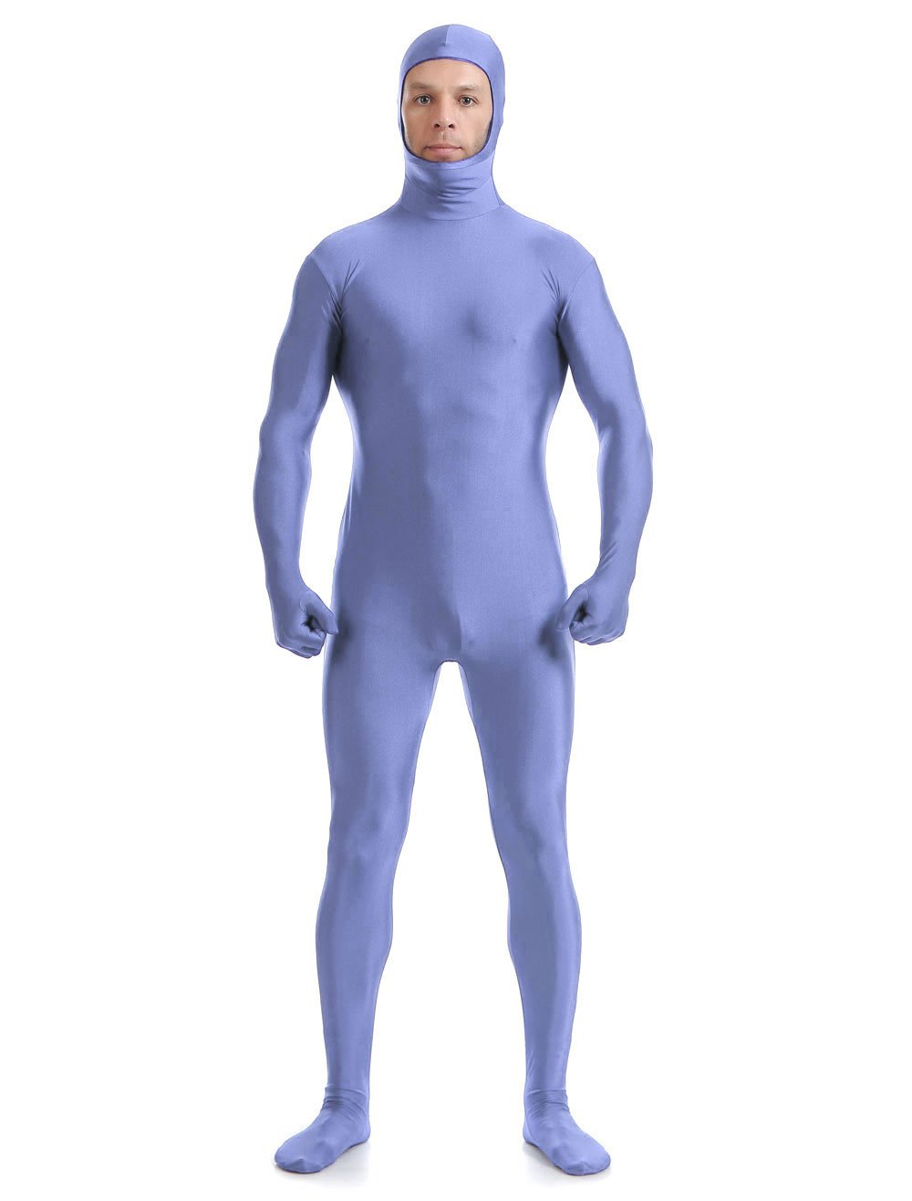 Purple Adults Zentai Suit Lycra Spandex Bodysuit with Face Opened ...