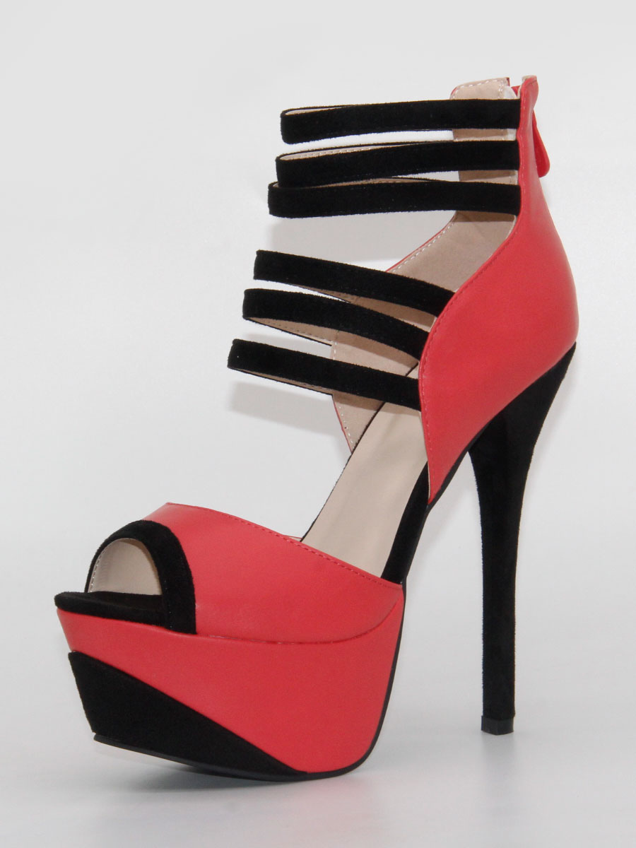 White Sexy Shoes Peep Toe Women's Platform Cut Out Strappy High Heels ...