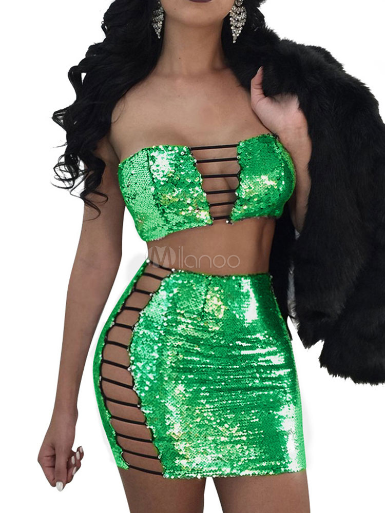 two piece sequins set