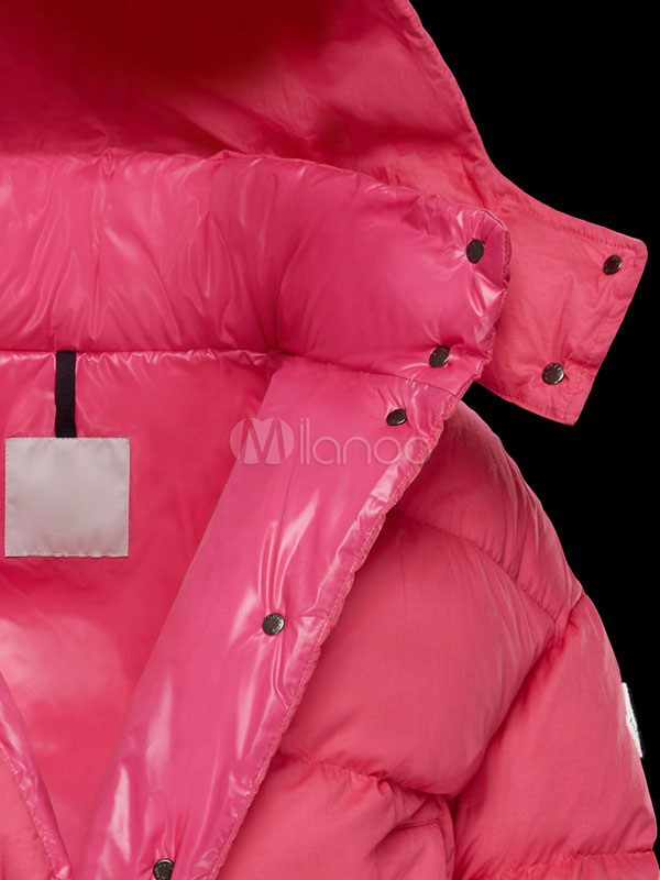 White Puffer Coat Buttoned Bubble Coat Warm Qualified Winter Coat For Women