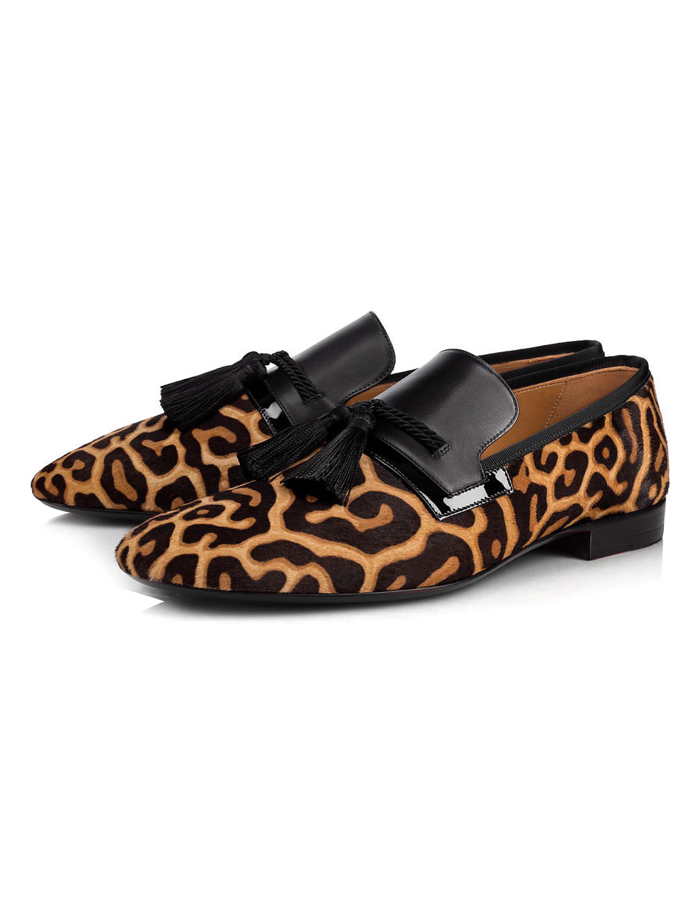 leopard print loafers mens