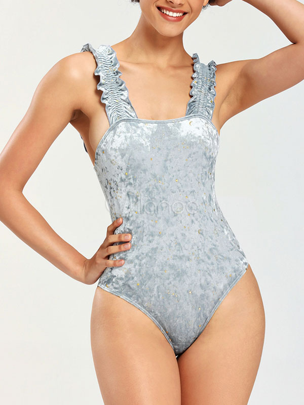 light blue one piece bathing suit