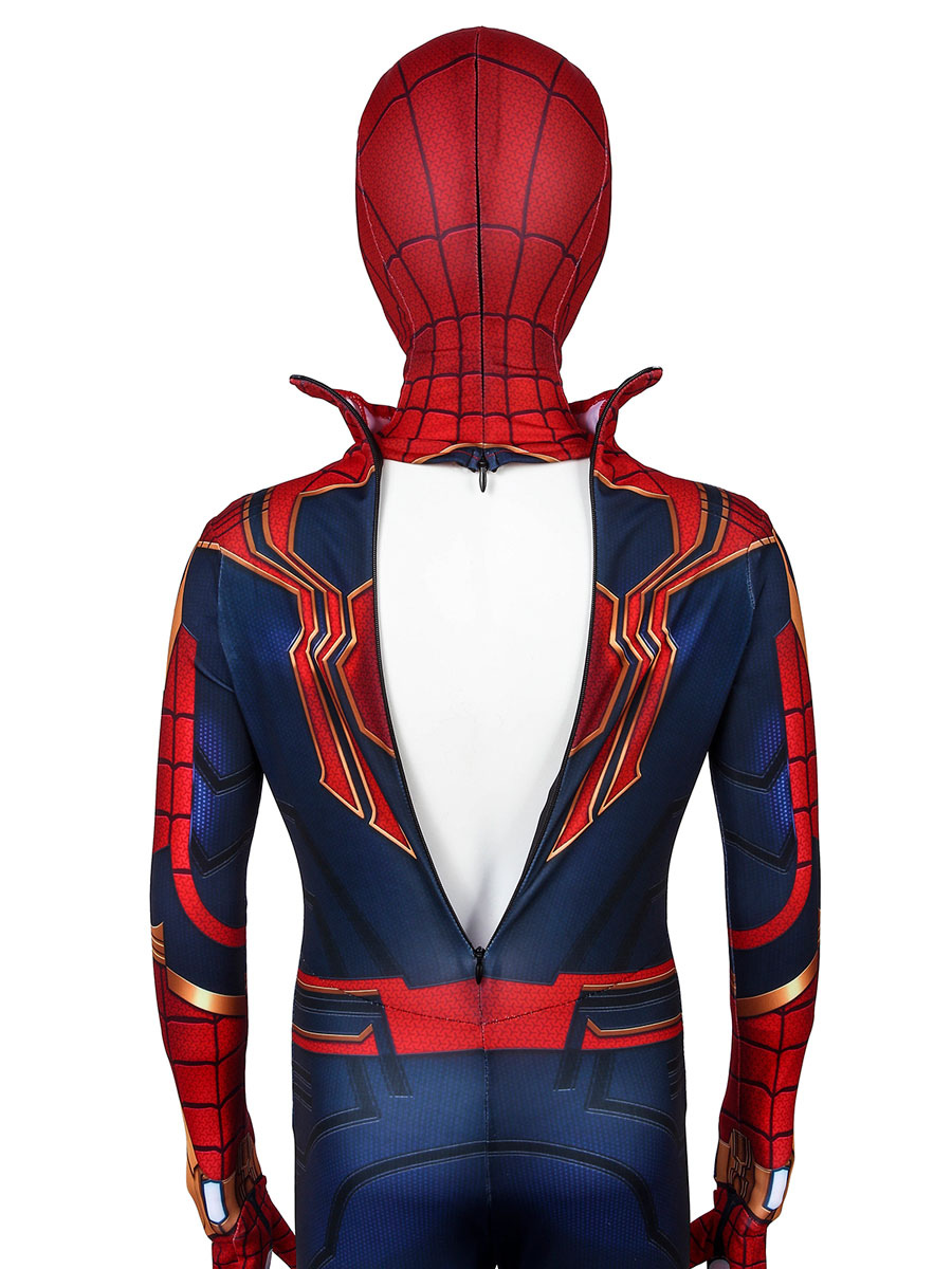 Spider-Man Homecoming Iron Spider Kids Cosplay Red Lycra Spandex Marvel  Comics Cosplay Costumes 